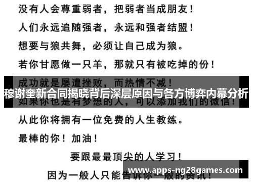 穆谢奎新合同揭晓背后深层原因与各方博弈内幕分析